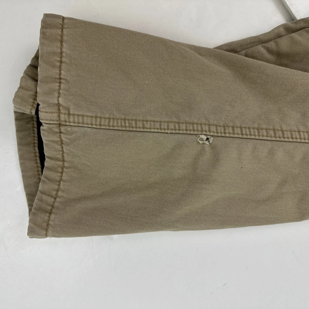 Wrangler Cargo Pants Mens 40x30 Khaki Relaxed Fit Flannel Fleece Lined